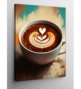 Kanvas Tablo Latte Art Kahve