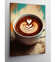 Kanvas Tablo Latte Art Kahve