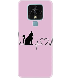 Camon 16 Kılıf Resimli Desenli Baskılı Silikon Kılıf Nano Film Pink Cat Heart 1303