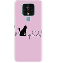 Camon 16 Kılıf Resimli Desenli Baskılı Silikon Kılıf Nano Film Pink Cat Heart 1303