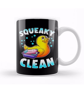 Cute Squeaky Clean Rubber Duck Bath Time Duckling Kupa Bardak Porselen