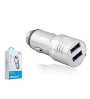 NODAR ND1075 Araç Şarj Adaptörü 2x USB 3.4A Metal - Gümüş