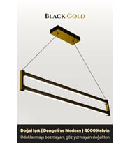 Orion Gold 3000K Lineer LED Sarkıt Avize – Kumandalı Dim Edilebilir – Aşağı Işık