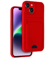 Newface Apple iPhone 14 Kılıf Kelvin Kartvizitli Silikon - Kırmızı
