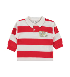Civil Baby Çizgili 6-18 Ay Sweatshirt - Kırmızı
