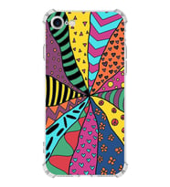 PrintiFy Apple iPhone 7 Uyumlu Retro Color 4 Baskılı Şeffaf Köşe Korumalı Antişok Kılıf