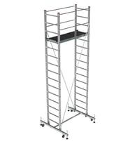 Saraylı Aluminyum Platform İskele 7511T Tekerlekli 11 Basamaklı 302x160x75 Cm (Gri)