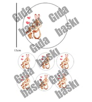 Yenilebilir Şeker Kağıdı Tavşan Temalı Pasta Süsleme