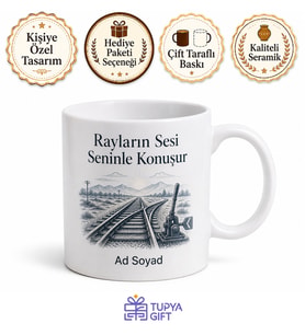 Tren Makinistine Hız Sınırı Rayların Sesi Makas Değişimi Kupa Bardak Hediye
