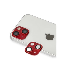 Uray store Apple iPhone 13 Pers Alüminyum Kamera Lens - Kırmızı