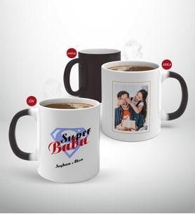 BK Gift Kişiye Özel Babalar Günü Hediyesi Fotoğraflı Sihirli Kupa Bardak-82 (Beyaz)