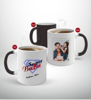 BK Gift Kişiye Özel Babalar Günü Hediyesi Fotoğraflı Sihirli Kupa Bardak-82 (Beyaz)
