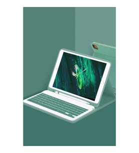 Apple iPad Pro 11 (2022) Kılıf KC01 Smart Klavyeli Tablet Kılıfı - Koyu Yeşil