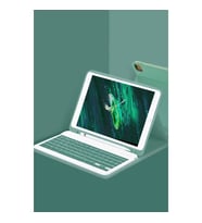 Apple iPad Pro 11 (2022) Kılıf KC01 Smart Klavyeli Tablet Kılıfı - Koyu Yeşil