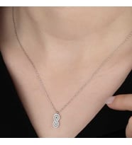 Ucarticaret S-warovski Taşlı Gümüş Sonsuzluk Bayan Kolye