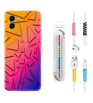 Vivo Y15S Y32 Y33S Y51 Y53S Kılıf Kablo Koruma Spiral Silikon Üçgenler 1635