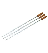 Ahşap Saplı Tavuk Şişi - Dar Yassı - Metal - 50 cm