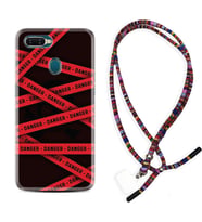 Oppo A5S A15 A16 A54 A55 A73 A74 Kılıf Boyun Asklı Rasta Silikon Danger 1372