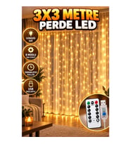 3x3 Metre Günışığı Perde LED – 8 Modlu Uzaktan Kumandalı, Zamanlayıcılı ve USB Bağlantılı