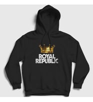 Presmono Unisex Siyah Crown Royal Republic Kapüşonlu Sweatshirt 377787tt