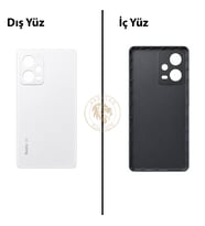 Xiaomi Redmi Note 12 Pro 4G Kutup Beyazı Arka Pil Kapağı Batarya Kapağı Lazer Kesim Back Cover