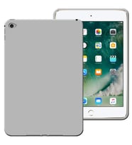 Apple iPad Mini 4 / Mini 5 Uyumlu 7,9 inç Rubber Yıkanabilir Silikon Kılıf (Gümüş)