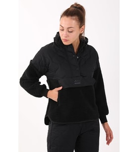Maraton Comfort Kadın Kapüşonlu Siyah Sweatshirt