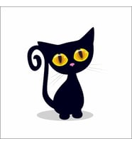 Kara Kedi Duvar Sticker Duvar Sticker 25x15 CM