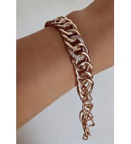 Taşlı halka bileklik (Rose Gold Altın)