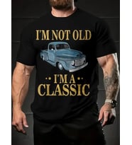 Erkek Tişört Araba Baskılı Kısa kol t-shirt - Siyah