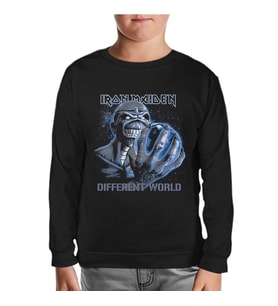 Iron Maiden - Different World Siyah Çocuk Sweatshirt