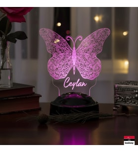Kelebek Tasarımlı 3D LED Lamba  Zarif Hediye Seçeneği - LoveLamp