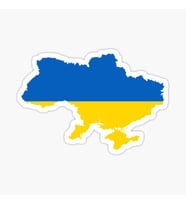 Ukrayna Ukraine Haritası Sticker yapıştırması 19CM
