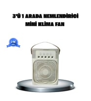 Taşınabilir Mini Klima Fan 3’ü 1 Arada Soğutucu, Nemlendirici ve Gece Lambası