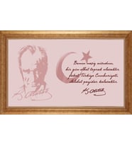 EV İŞYERİ OFİS İÇİN ALTIN ÇERÇEVELİ PASPARTULU TABLO VB81