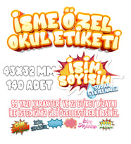 Okul Etiketi Kalem Defter Etiketi İsme Özel Etiket SET16