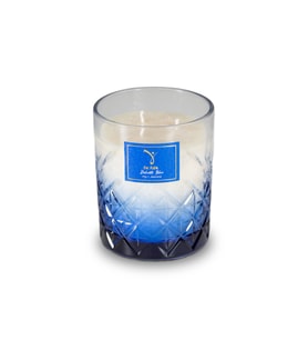 Delicate Serisi Blue Mum - 300gr İncir ve Yasemin Kokulu Organik El Yapımı Dekoratif Cam Mum (Mavi)