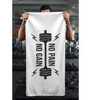 Dijital Baskı No Pain No Gain Desenli Spor Havlusu HVL0239 (Çok Renkli)