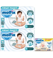Molfix Premium Bebek Bezi Beden:5 (11-18KG) Junior 84 Adet Fırsat Pk + 3 Adet Islak Mendil