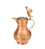 DMT Gaziantep Bakır El İşlemeli Otantik Sürahi yük:27 cm 1,9 litre kapasite Ağız:9,3mm