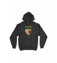 Harare Zimbabwe Bayraklı Kalpli Siyah Sweatshirt Hoodie