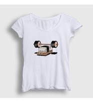 Presmono Kadın Beyaz Gym Fitness Vücut Gelistirme Sushi T-Shirt 509350tt (Beyaz)