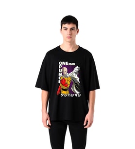 Erkek Oversize Anime Karakter Baskılı Tişört %100 Pamuk Rahat Kesim Günlük Giyim Modern Şık Konforlu
