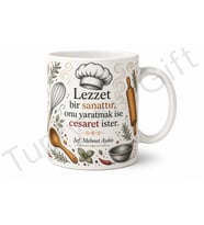 Şefe Hediye Kişiye Özel Aşçı Temalı Baskılı Kupa Bardak Mutfak Hediyesi