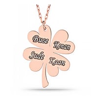 Gümüş Rose Dört Yaprak İsimli Yonca Bayan kolye