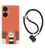 Realme C55 Kılıf Resimli Boyun Askılı İpli Desenli Silikon Series Three Hand 1818