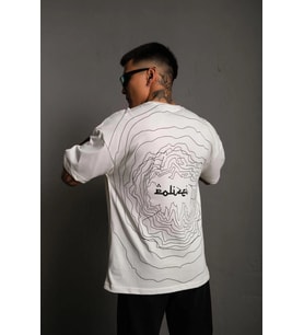 Erkek Kısa Kol Yazlık Tişört Bisiklet Yaka Baskılı Oversize T-Shirt - Beyaz