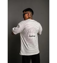 Erkek Kısa Kol Yazlık Tişört Bisiklet Yaka Baskılı Oversize T-Shirt - Beyaz