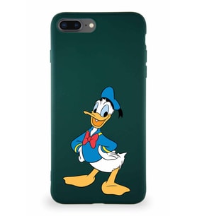 Apple iPhone 7 Plus Soft Premier Kapak Donald Duck-C Tasarımlı Silikon Kılıf - Yeşil (Şeffaf)