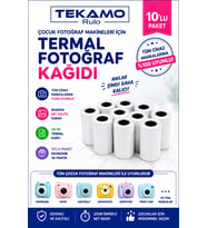 Çocuk Fotoğraf Makinesi Kağıdı Tüm Mini Cihazlara Uyumlu 10 Adet